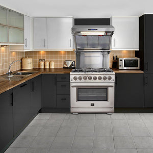 Forno Appliance Package - 36 Inch Gas Range, Wall Mount Range Hood, Microwave Drawer, 6661-FFSGS6244-36 - MyBBQDirect