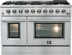 Forno Appliance Package - 48 Inch Gas Range, Microwave Capriolo 24", FOTR-FFSGS6244-48 - MyBBQDirect
