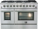 Forno Appliance Package - 48 Inch Gas Range, Microwave Capriolo 24", FOTR-FFSGS6244-48
