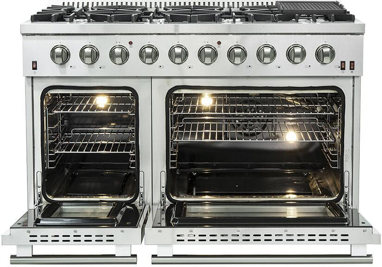 Forno Appliance Package - 48 Inch Gas Range, Microwave Capriolo 24", FOTR-FFSGS6244-48 - MyBBQDirect