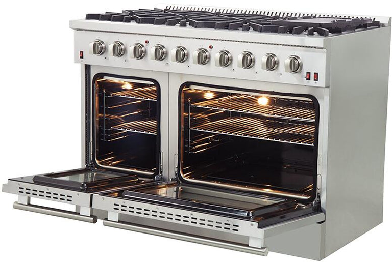 Forno Appliance Package - 48 Inch Gas Range, Microwave Capriolo 24", FOTR-FFSGS6244-48 - MyBBQDirect