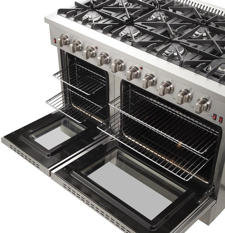 Forno Appliance Package - 48 Inch Gas Range, Microwave Capriolo 24", FOTR-FFSGS6244-48 - MyBBQDirect