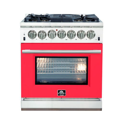 Forno Capriasca - Titanium Professional 30" Freestanding Colored Door Gas Range FFSGS6260-30WHT - MyBBQDirect