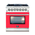 Forno Capriasca - Titanium Professional 30" Freestanding Colored Door Gas Range FFSGS6260-30WHT