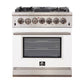 Forno Capriasca - Titanium Professional 30" Freestanding Colored Door Gas Range FFSGS6260-30WHT - MyBBQDirect