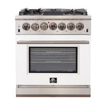 Forno Capriasca - Titanium Professional 30" Freestanding Colored Door Gas Range FFSGS6260-30WHT - MyBBQDirect