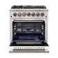 Forno Capriasca - Titanium Professional 30" Freestanding Colored Door Gas Range FFSGS6260-30WHT - MyBBQDirect