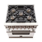 Forno Capriasca - Titanium Professional 30" Freestanding Colored Door Gas Range FFSGS6260-30WHT - MyBBQDirect