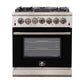 Forno Capriasca - Titanium Professional 30" Freestanding Colored Door Gas Range FFSGS6260-30WHT - MyBBQDirect