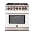 Forno Capriasca - Titanium Professional 30" Freestanding Colored Door Gas Range FFSGS6260-30WHT