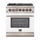 Forno Capriasca - Titanium Professional 30" Freestanding Colored Door Gas Range FFSGS6260-30WHT