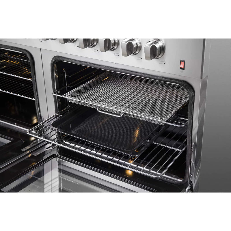 FORNO Maniago 60" Gold Freestanding Dual Fuel Range with 240v Electric Oven - 10 Burners in Stainless Steel - FFSGS6156-60