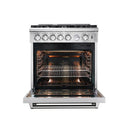 Forno 3-Piece Appliance Package - 30-Inch Gas Range, 56-Inch Pro-Style Refrigerator & Wall Mount Hood with Backsplash in Stainless Steel