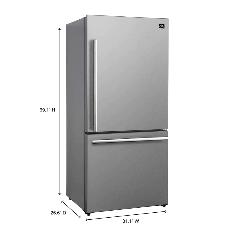 Forno Milano Espresso 31-Inch 17.2 cu. ft. Bottom Freezer Right Swing Door Refrigerator - FFFFD1785-31