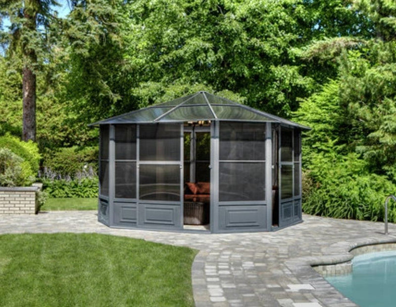 Gazebo Penguin Florence Solarium 12 Ft. x 12 Ft. in Slate 41212-32