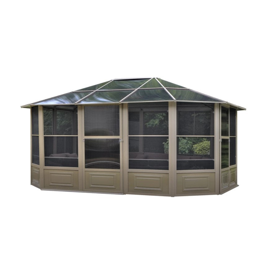 Gazebo Penguin Florence Solarium 12 Ft. x 15 Ft. in Sand 41215-12 - MyBBQDirect