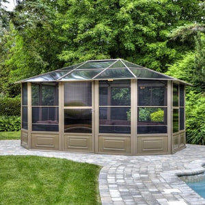 Gazebo Penguin Florence Solarium 12 Ft. x 15 Ft. in Sand 41215-12 - MyBBQDirect