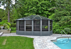Gazebo Penguin Florence Solarium 12 Ft. x 15 Ft. in Slate 41215-32