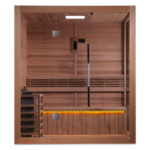 Golden Designs "Forssa Edition" 3-4 Person Indoor Traditional Steam Sauna - Canadian Red Cedar Interior (GDI-7203-01)