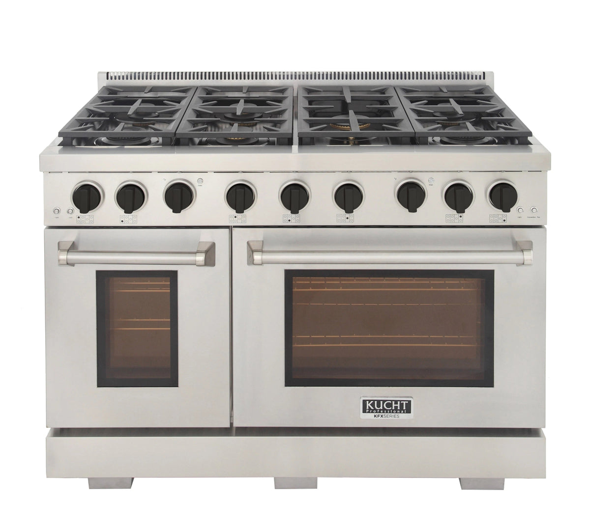 Kucht Appliance Package - 48 in. Natural Gas Range in Stainless Steel and Refrigerator, K748-KFX480-FDS - MyBBQDirect