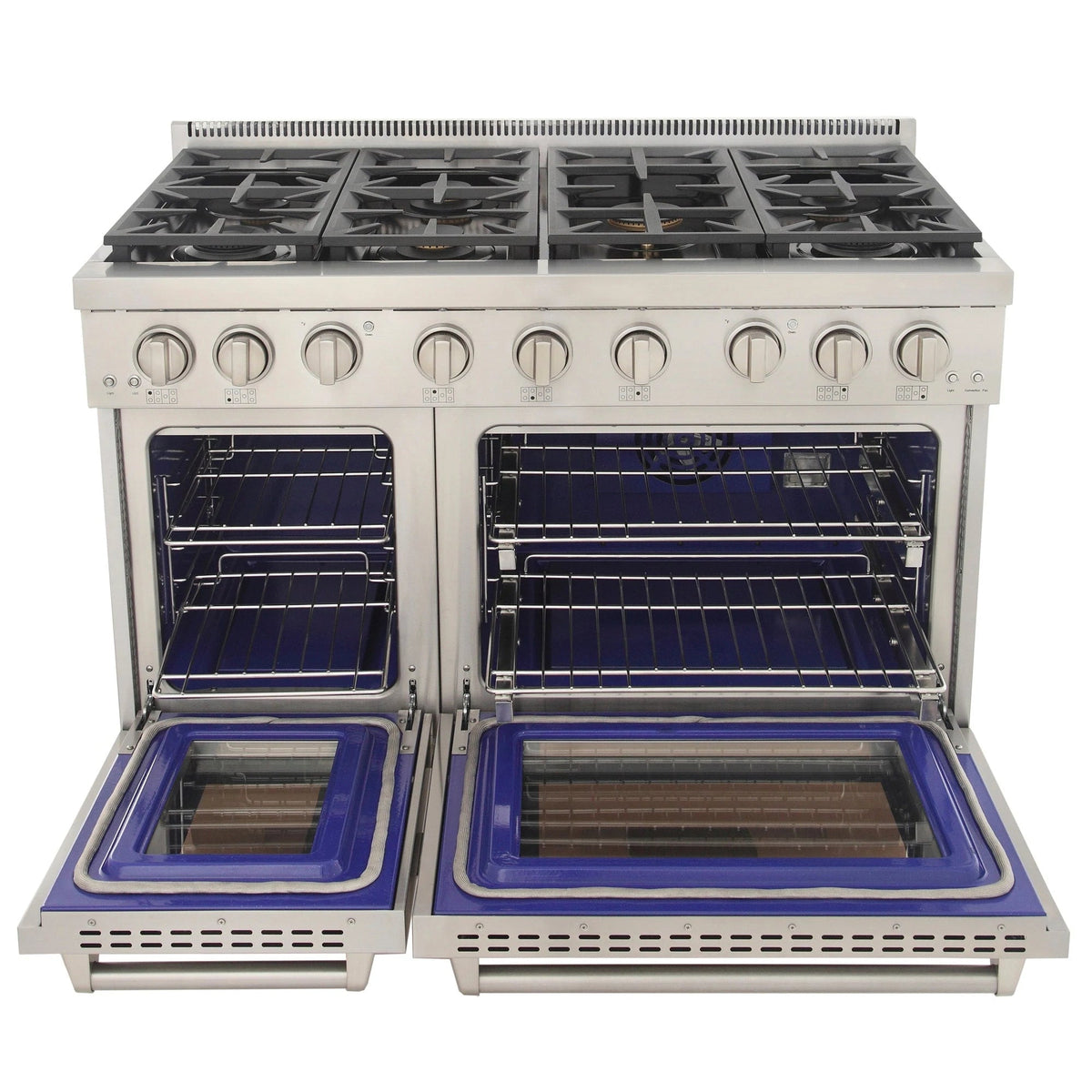 Kucht Appliance Package - 48 in. Natural Gas Range in Stainless Steel and Refrigerator, K748-KFX480-FDS - MyBBQDirect