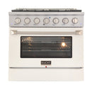 Kucht Appliance Package Professional 36 in. 5.2 cu ft. Natural Gas Range, Microwave Drawer, KMD-KNG361-24S