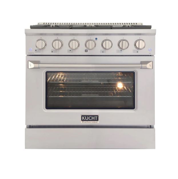 Kucht Appliance Package Professional 36 in. 5.2 cu ft. Natural Gas Range & Dishwasher, K77-KNG361-40D - MyBBQDirect