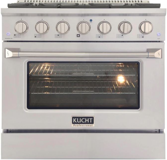 Kucht Appliance Package Professional 36 in. 5.2 cu ft. Natural Gas Range, Gas Stovetop, Dishwasher & Microwave Drawer, KFX369T-KNG-361