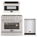 Kucht Appliance Package Professional 36 in. 5.2 cu ft. Natural Gas Range, Microwave Drawer, Dishwasher, KMD24S-KNG-361 - MyBBQDirect