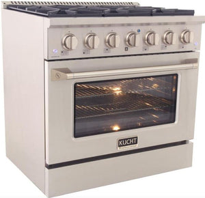 Kucht Appliance Package Professional 36 in. 5.2 cu ft. Natural Gas Range, Microwave Drawer, Dishwasher, KMD24S-KNG-361 - MyBBQDirect