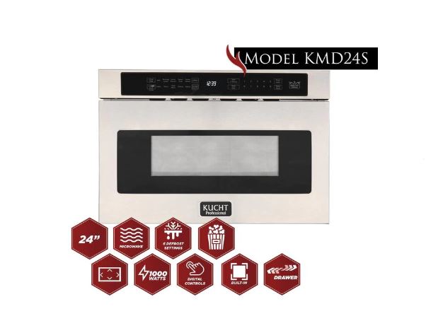 Kucht Appliance Package Professional 36 in. 5.2 cu ft. Natural Gas Range, Microwave Drawer, Dishwasher, KMD24S-KNG-361 - MyBBQDirect