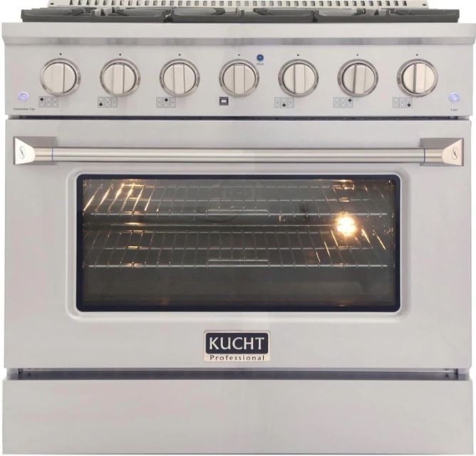 Kucht Appliance Package Professional 36 in. 5.2 cu ft. Natural Gas Range, Range Hood, Dishwasher, K7740D-KNG-361