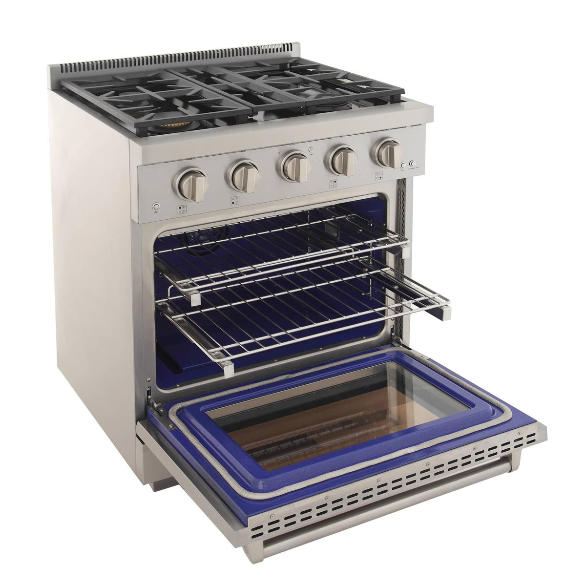 Kucht 5-Piece Appliance Package - 30-Inch Gas Range, Refrigerator, Under Cabinet Hood, Dishwasher, & Microwave Drawer in Stainless Steel - MyBBQDirect