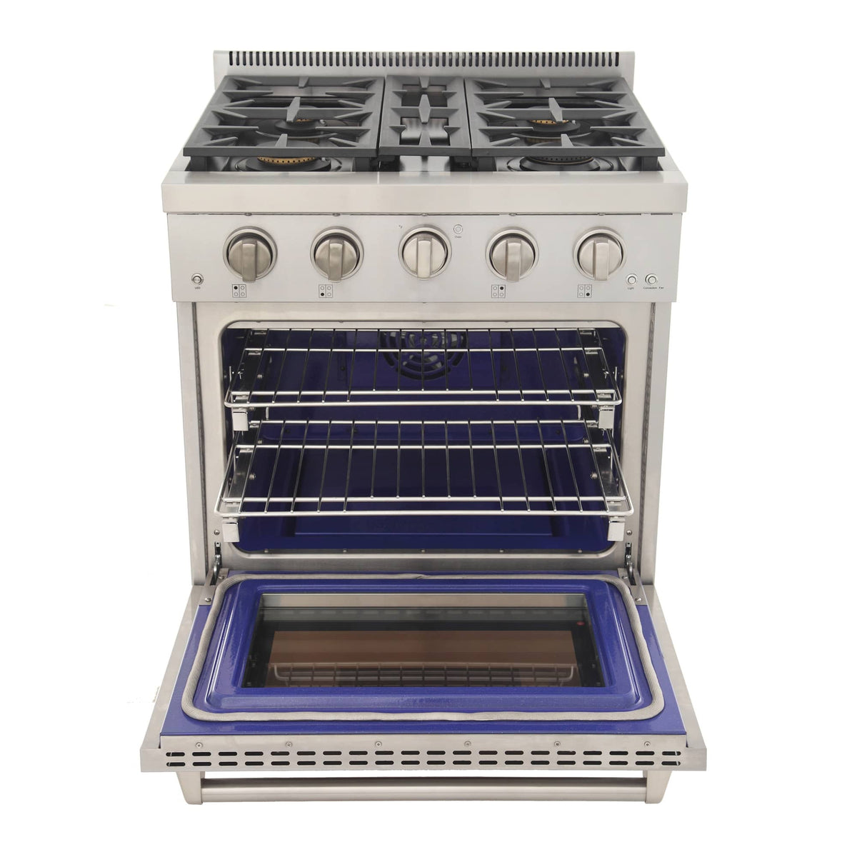Kucht 5-Piece Appliance Package - 30-Inch Gas Range, Refrigerator, Under Cabinet Hood, Dishwasher, & Microwave Drawer in Stainless Steel - MyBBQDirect