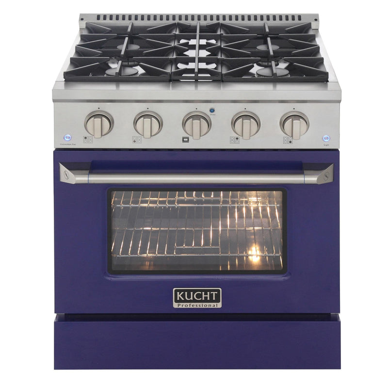 Kucht 30-Inch 4.2 Cu. Ft. Gas Range - Sealed Burners and Convection Oven in Blue (KNG301-B)