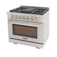 Kucht 5-Piece Appliance Package - 36-Inch Gas Range, Refrigerator, Under Cabinet Hood, Dishwasher, & Microwave Drawer in Stainless Steel - MyBBQDirect