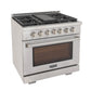 Kucht 5-Piece Appliance Package - 36-Inch Gas Range, 36-Inch Panel Ready Refrigerator, Under Cabinet Hood, Panel Ready Dishwasher, & Microwave Oven - MyBBQDirect