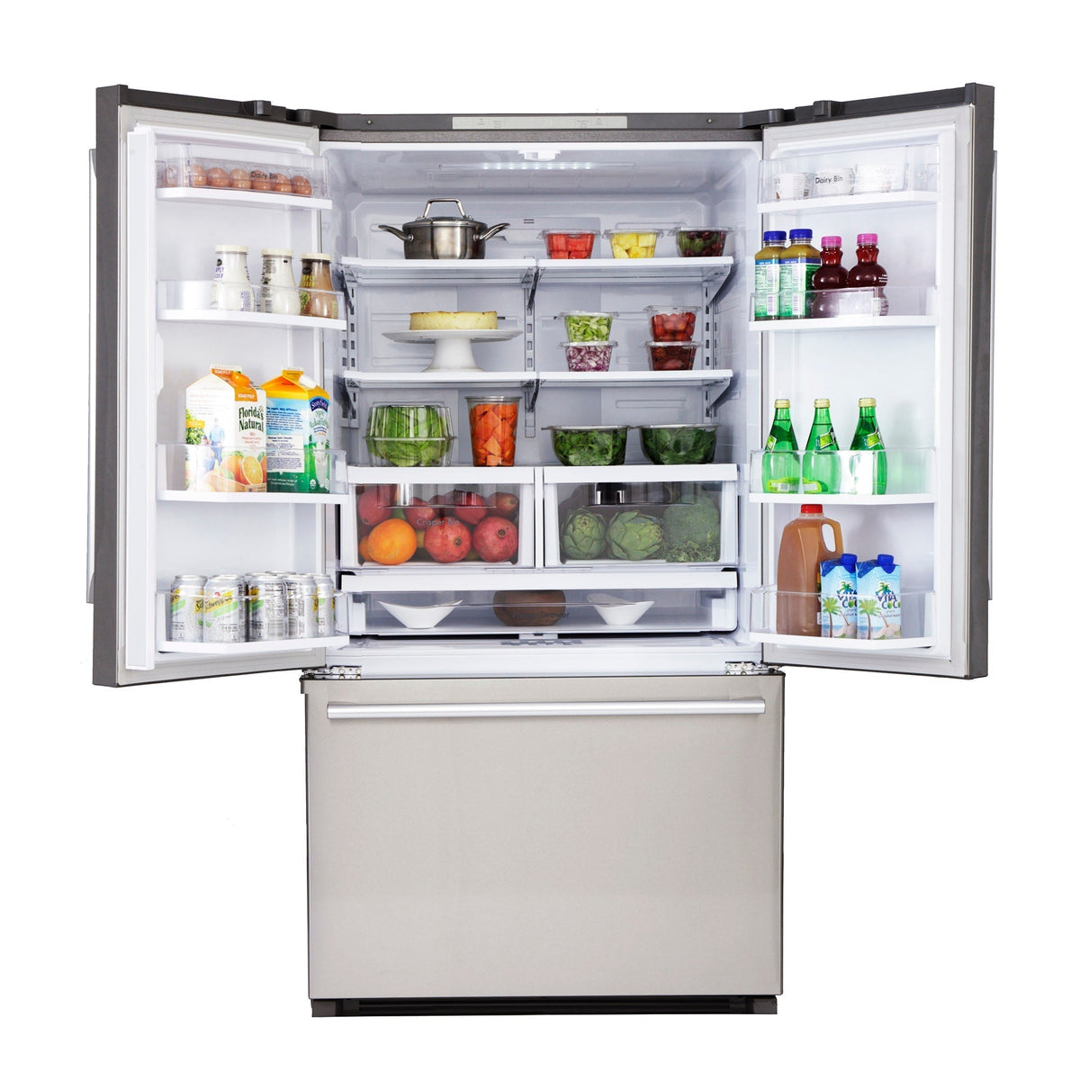 Kucht 5-Piece Appliance Package - 30-Inch Gas Range, Refrigerator, Wall Mount Hood, Dishwasher, & Microwave Drawer in Stainless Steel - MyBBQDirect