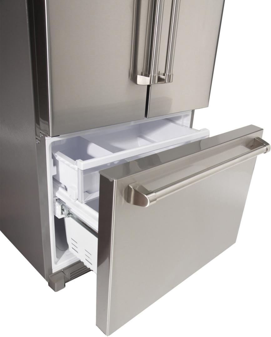 Kucht 5-Piece Appliance Package - 30-Inch Gas Range, Refrigerator, Wall Mount Hood, Dishwasher, & Microwave Drawer in Stainless Steel - MyBBQDirect