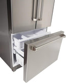 Kucht 5-Piece Appliance Package - 36-Inch Dual Range, Refrigerator, Wall Mount Hood, Dishwasher, & Microwave Oven in Stainless Steel
