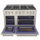 Kucht 5-Piece Appliance Package - 48-Inch Gas Range, 36-Inch Panel Ready Refrigerator, Wall Mount Hood, Panel Ready Dishwasher, & Microwave Oven