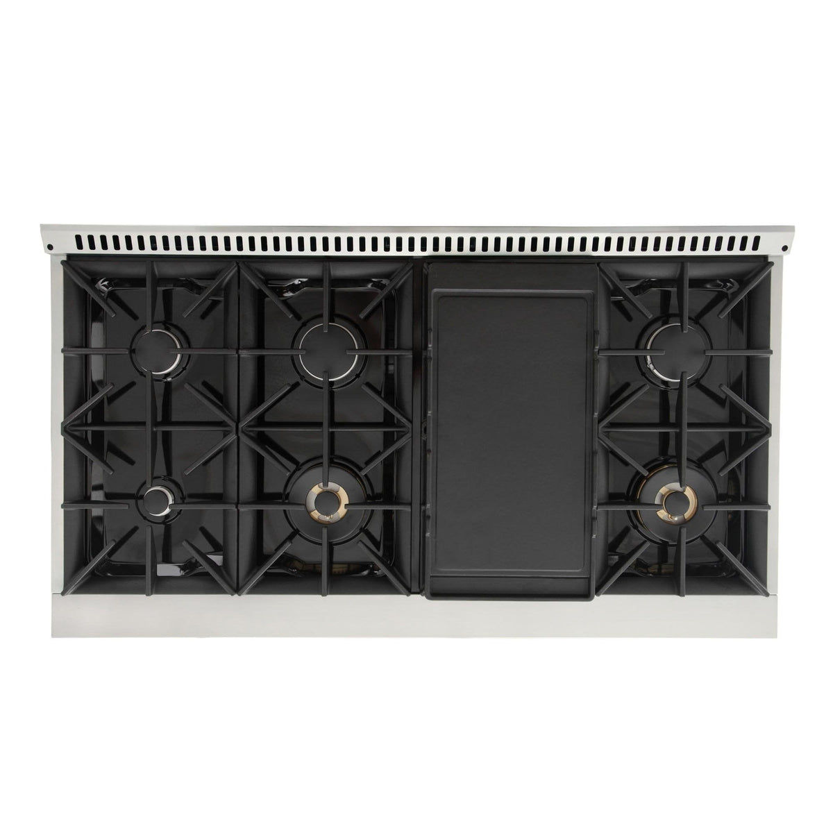 Kucht 5-Piece Appliance Package - 48-Inch Gas Range, Refrigerator, Under Cabinet Hood, Dishwasher, & Microwave Drawer in Stainless Steel - MyBBQDirect