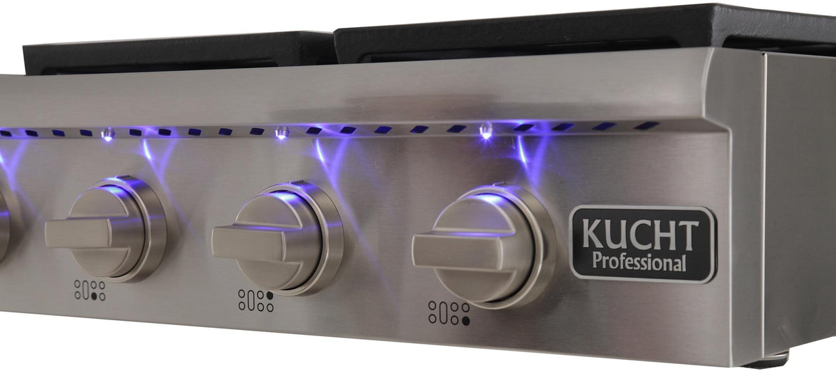 Kucht 48-Inch Gas Rangetop with Griddle in Stainless Steel (KRT481GU) - MyBBQDirect