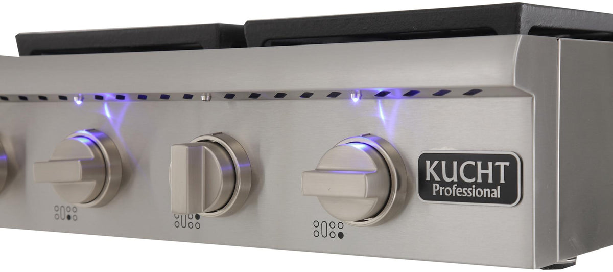 Kucht 48-Inch Gas Rangetop with Griddle in Stainless Steel (KRT481GU) - MyBBQDirect