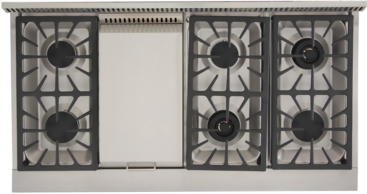 Kucht 48-Inch Gas Rangetop with Griddle in Stainless Steel (KRT481GU) - MyBBQDirect