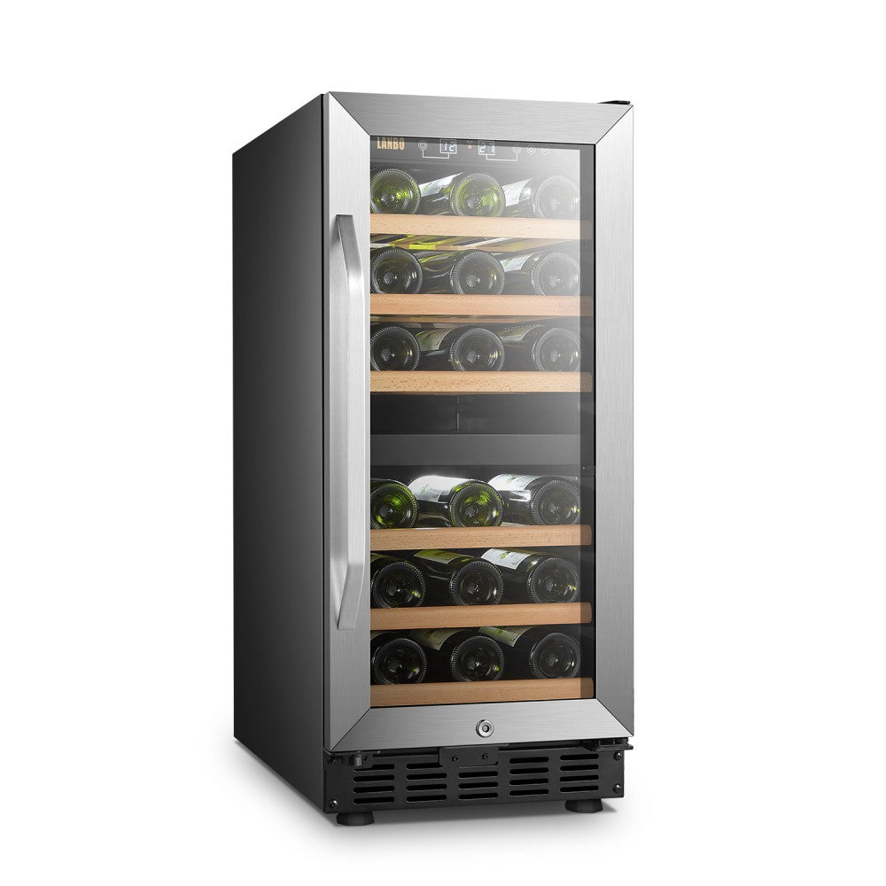 Lanbo 15 Inch Dual Zone (Built In or Freestanding) Compressor Wine Cooler, 28 Bottle Capacity LW28D - MyBBQDirect