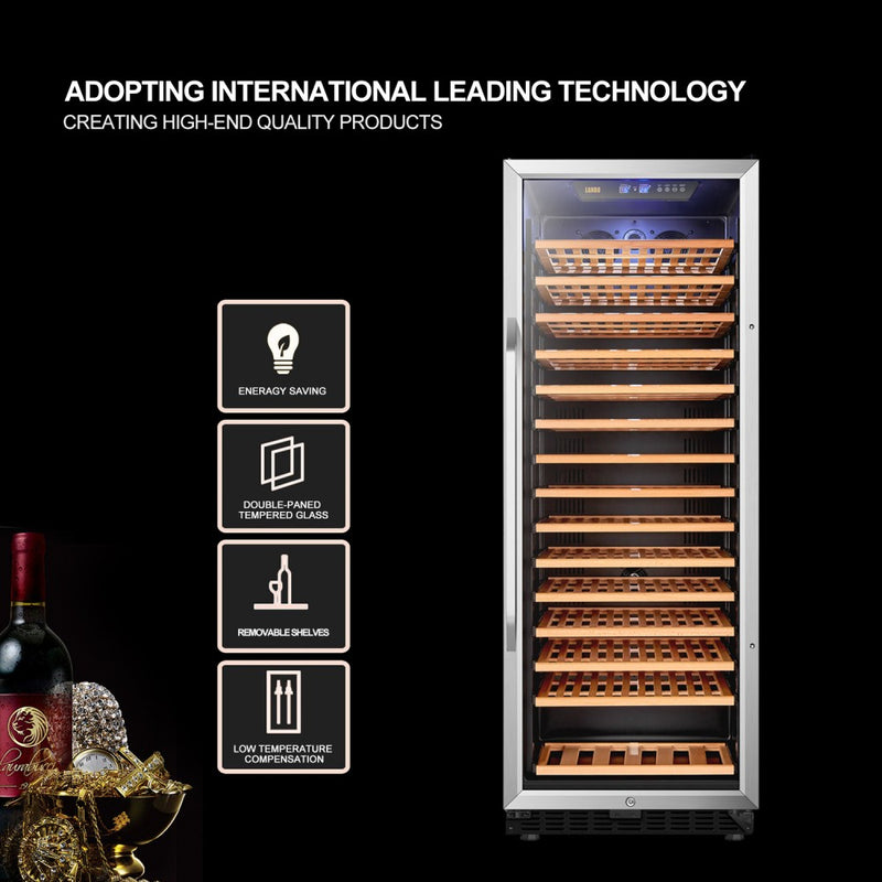 Lanbo Single Zone (Built In or Freestanding) Compressor Wine Cooler, 149 Bottle Capacity LW155S