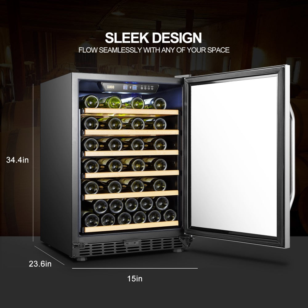 Lanbo (Built In or Freestanding) Compressor Wine Cooler, 52 Bottle Capacity LW52S - MyBBQDirect