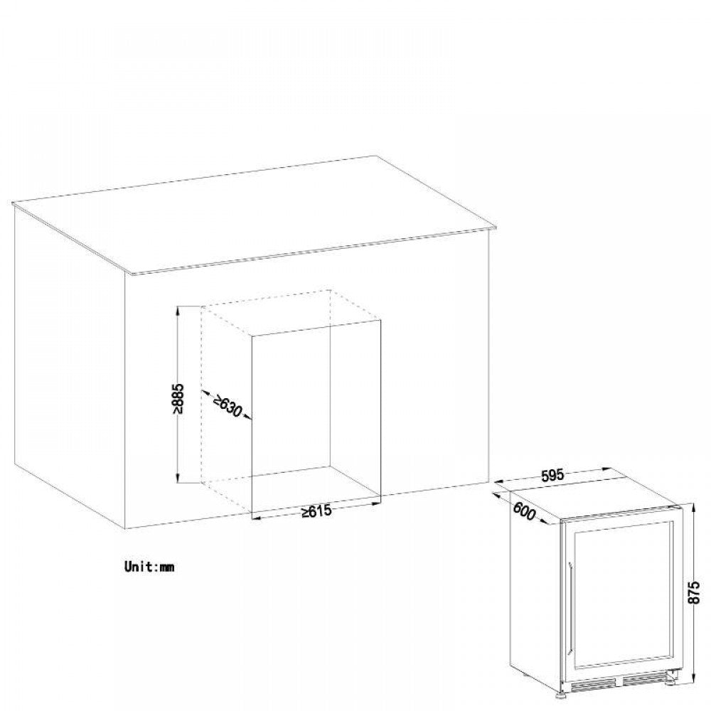 Lanbo (Built In or Freestanding) Compressor Wine Cooler, 52 Bottle Capacity LW52S - MyBBQDirect