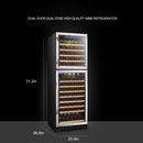 Lanbo Dual Door Dual Zone (Built In or Freestanding) Compressor Wine Cooler, 162 Bottle Capacity LW162DD